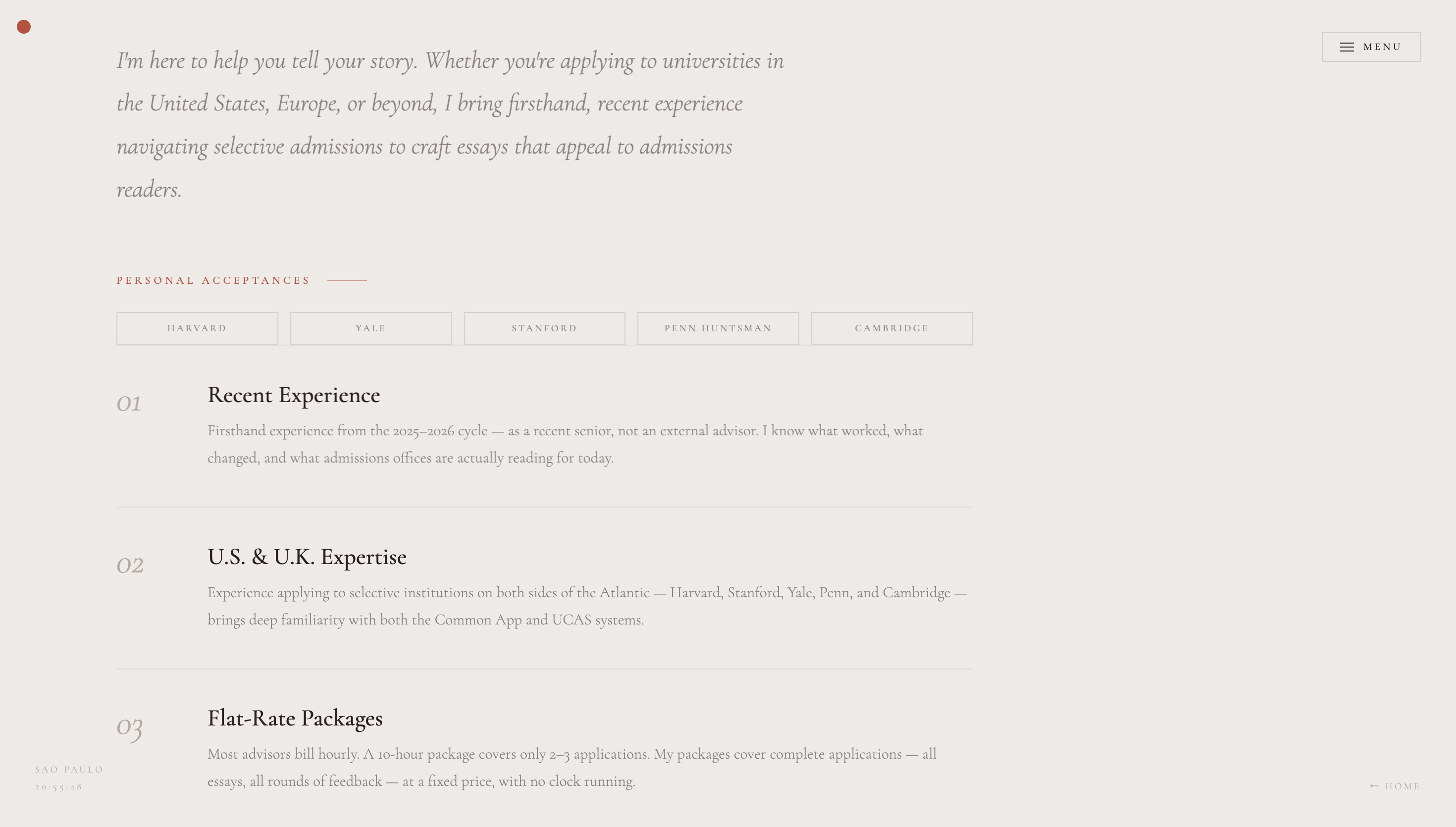 Informed by firsthand experience with competitive admissions